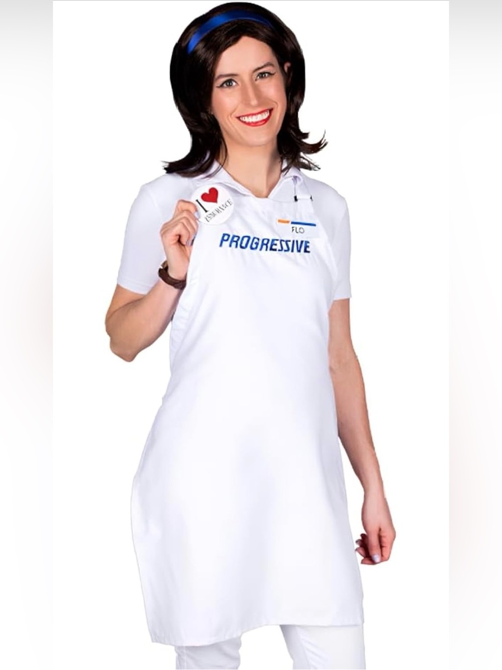 Flo,Progressive  Costume Agent Costume, Insurance Progressive Apron Halloween